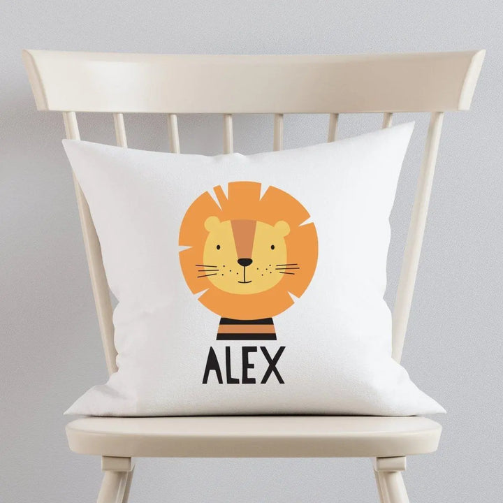 Personalised Lion Cushion, Safari Cushion Gift, Lion Nursery Gift, Jungle Lion, Nursery Decor, Personalised Cushion, Lion Cushion, Cushion - Amy Lucy