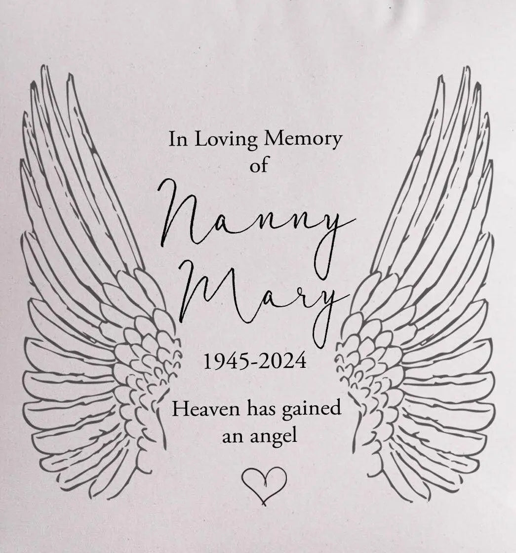 Personalised Lost Love One Cushion, Angel Wings Memorial Cushion, Christmas Bereavement Gift, Custom Remembrance Cushion, Loved One Memorial - Amy Lucy