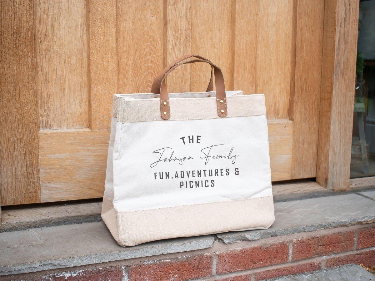 Personalised Luxury Jute Bag, Luxury Personalised Bag, Family Outing Bag, Family Bag, Beach Bag, Farm Shop Bag, Social Media Bag - Amy Lucy