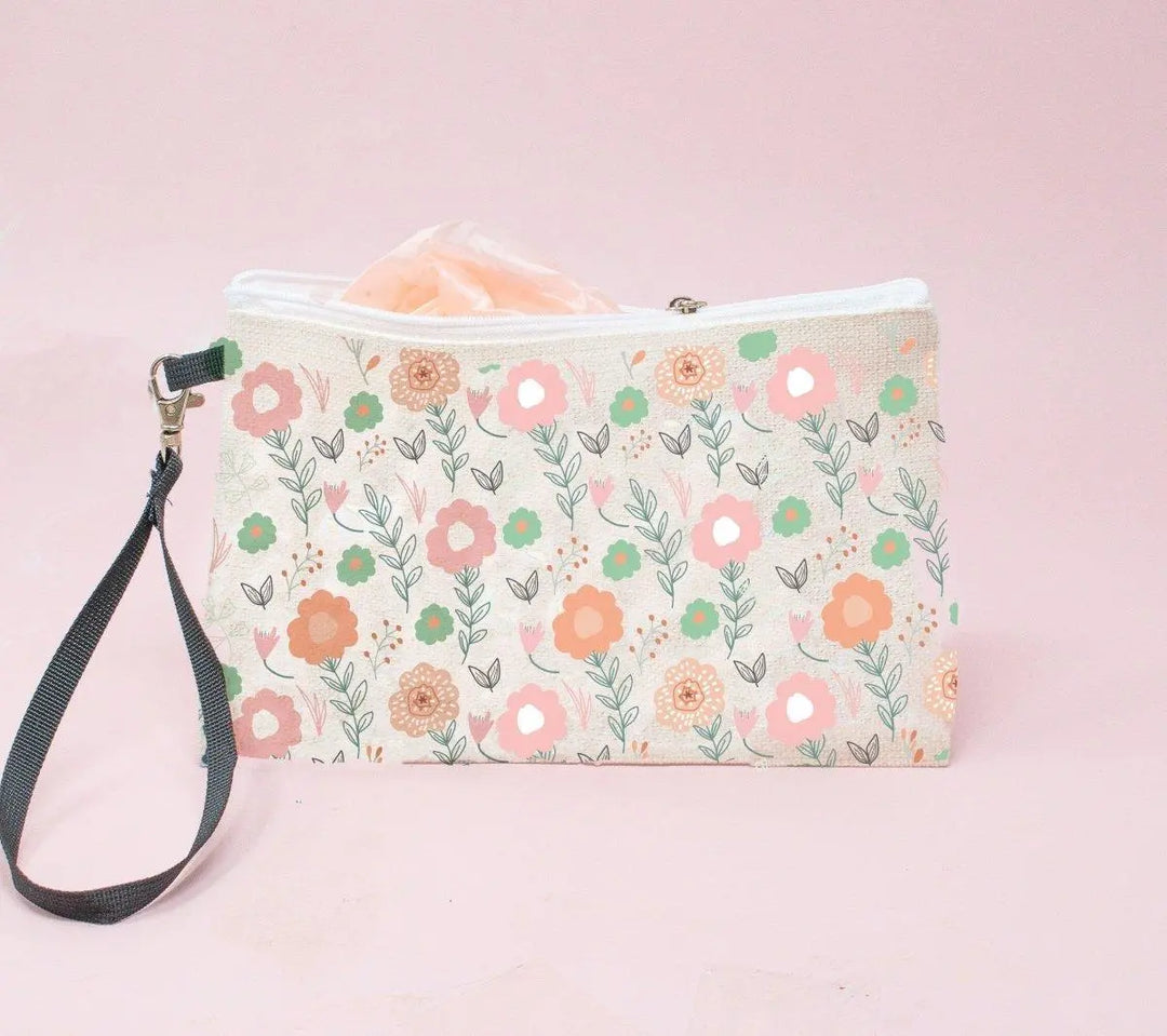 Personalised Makeup Bag, Name Makeup Bag, Floral Make Up Bag, Custom Pencil Case, Inhaler Bag, Floral, Cosmetic Bag, Girl Sanitary Bag - Amy Lucy