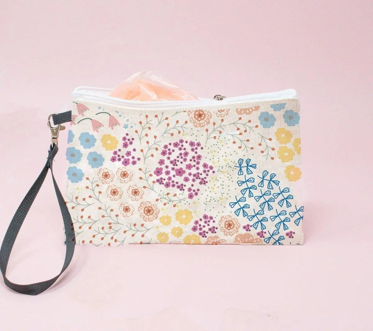 Personalised Makeup Bag, Name Makeup Bag, Floral Make Up Bag, Custom Pencil Case, Inhaler Bag, Floral, Cosmetic Bag, Girl Sanitary Bag - Amy Lucy