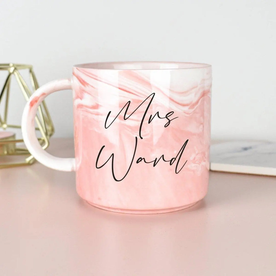 Personalised Marble Mug, Bride To Be Mug, Teacher Mug, Teacher Gifts, Personalised Work Mug, Name Mug, Coffee Mug, Gift for Her, Mrs Mug - Amy Lucy