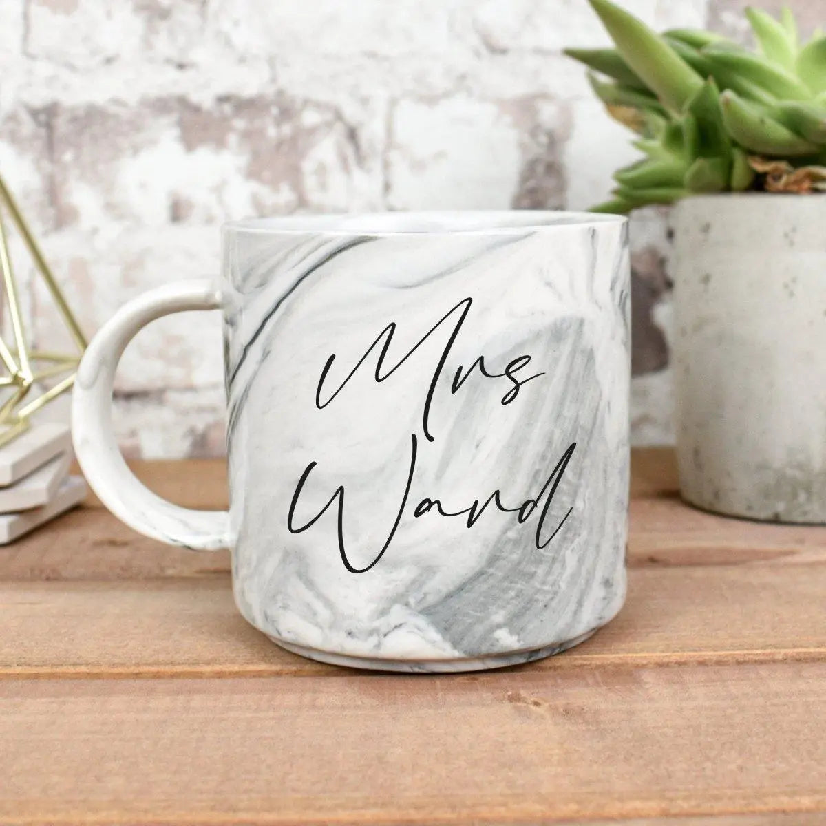 Personalised Marble Mug, Bride To Be Mug, Teacher Mug, Teacher Gifts, Personalised Work Mug, Name Mug, Coffee Mug, Gift for Her, Mrs Mug - Amy Lucy