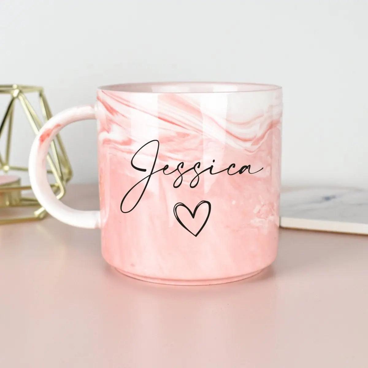 Personalised Marble Mug, Bridesmaid Mug, Custom Name Mug, Personalised Office Mug, Name Mug, Coffee Mug, Gift for Her, Marble Homeware - Amy Lucy