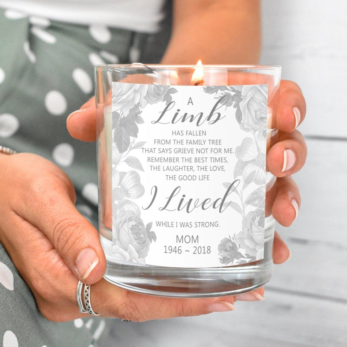 Personalised Memorial Lost Love One Candle, Memorial Candle, Remembrance Gift, Remember Loved One Loved One Candle Loving Memory, Scented, - Amy Lucy