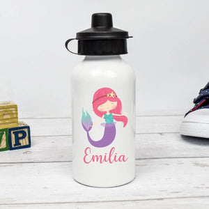 Personalised Mermaid Water Bottle, Mermaid School Bottle, Kids Mermaid Drink Bottle, Unisex School Flask, Kids Children Student Drinks Cup, - Amy Lucy