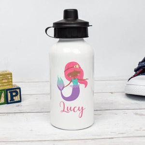 Personalised Mermaid Water Bottle, Mermaid School Bottle, Kids Mermaid Drink Bottle, Unisex School Flask, Kids Children Student Drinks Cup, - Amy Lucy