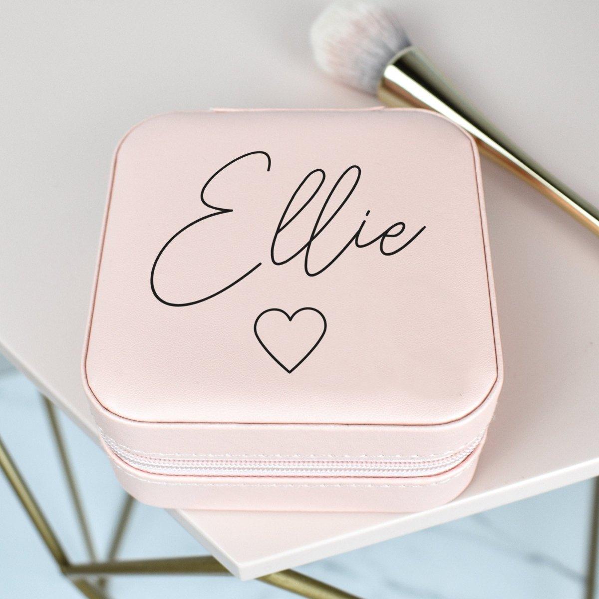 Personalised Mini Jewellery Box, Travel Jewellery Case, Bridesmaid Gift, Mothers Day, Jewellery Orangiser Storage, Travel Case, Gift for Her - Amy Lucy