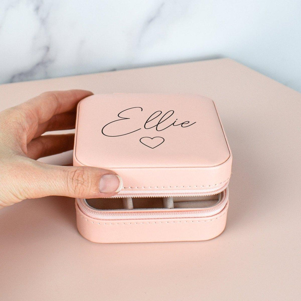 Personalised Mini Jewellery Box, Travel Jewellery Case, Bridesmaid Gift, Mothers Day, Jewellery Orangiser Storage, Travel Case, Gift for Her - Amy Lucy