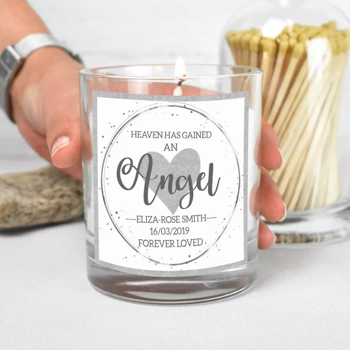 Personalised Miscarriage Gift, Baby Loss Memorial Candle, Angel Candle Gift, Personalised Bereaved Mum Gift, Personalised Sympathy Gift - Amy Lucy