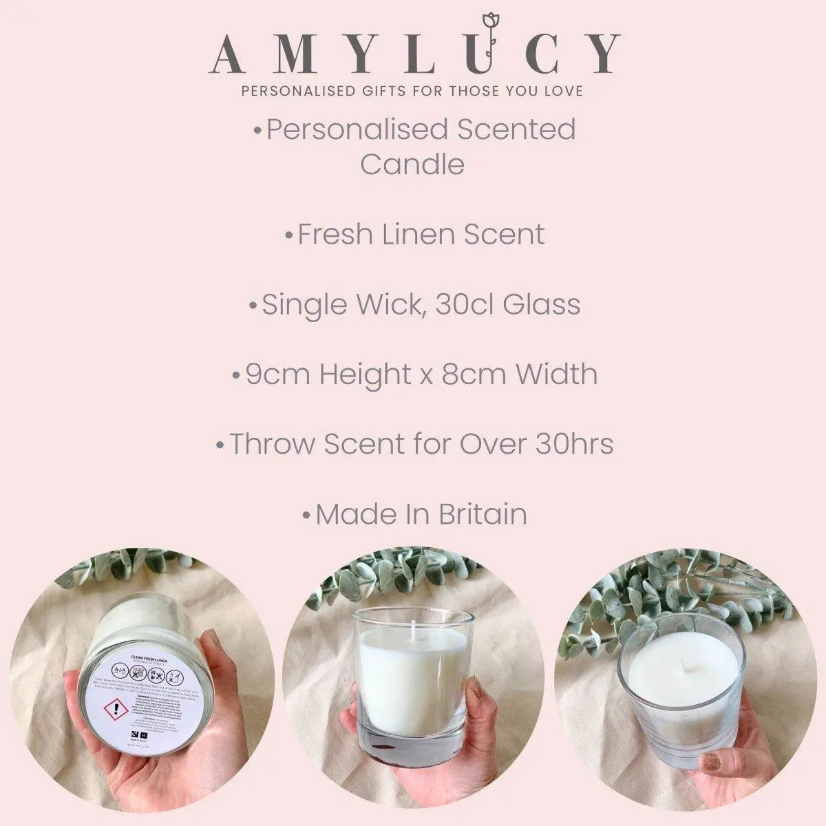 Personalised Miscarriage Gift, Baby Loss Memorial Candle, Angel Candle Gift, Personalised Bereaved Mum Gift, Personalised Sympathy Gift - Amy Lucy