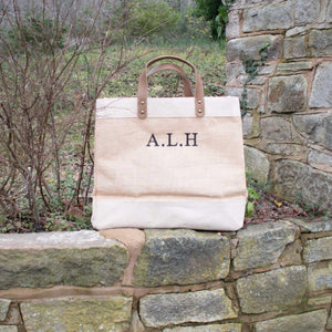 Personalised Monogram Jute Bag, Personalised Embroidered Initial Tote Bag, Luxury Shopper, Gift for Her, Mother's Day Bag, Custom Tote Bag - Amy Lucy