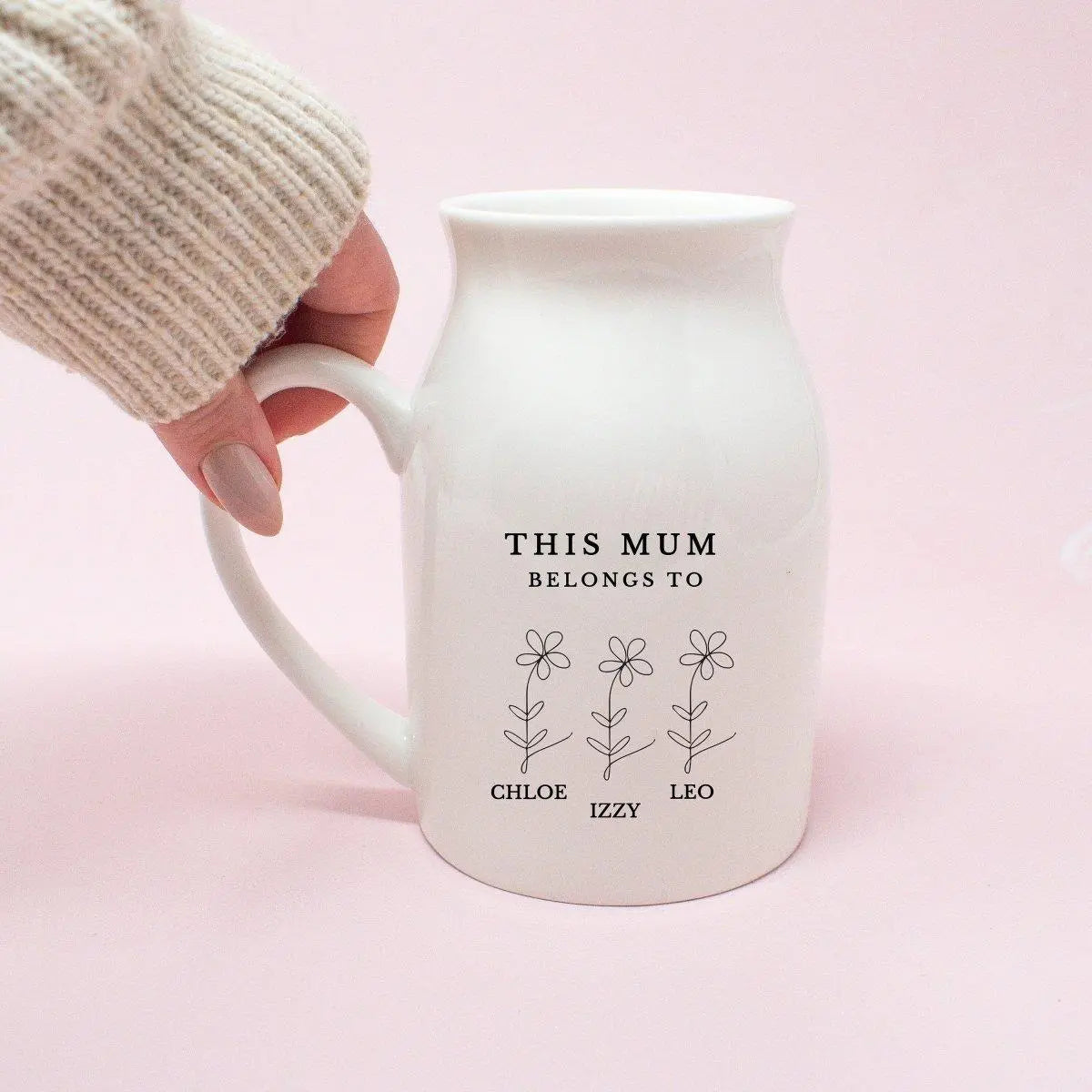 Personalised Mother's Day Vase, Mother's Day Jug, Personalised Mum Gift, Gift for Mum, Homeware Pitcher, Gift for Mum, Printed Jug, Nanny - Amy Lucy