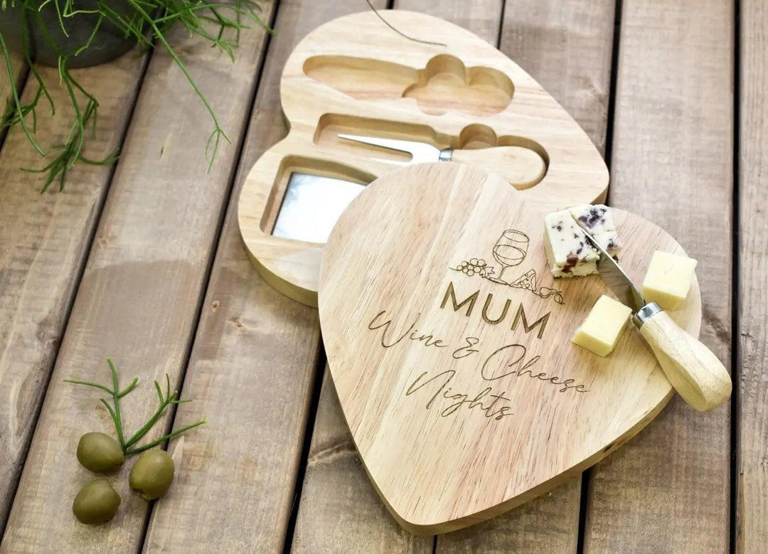 Personalised Mother&#39;s Day Cheese Board, Engraved Mum Gift, Mother&#39;s Day Gift Wooden Cheese Board, Mothers Day Cookware, Kitchen - Amy Lucy