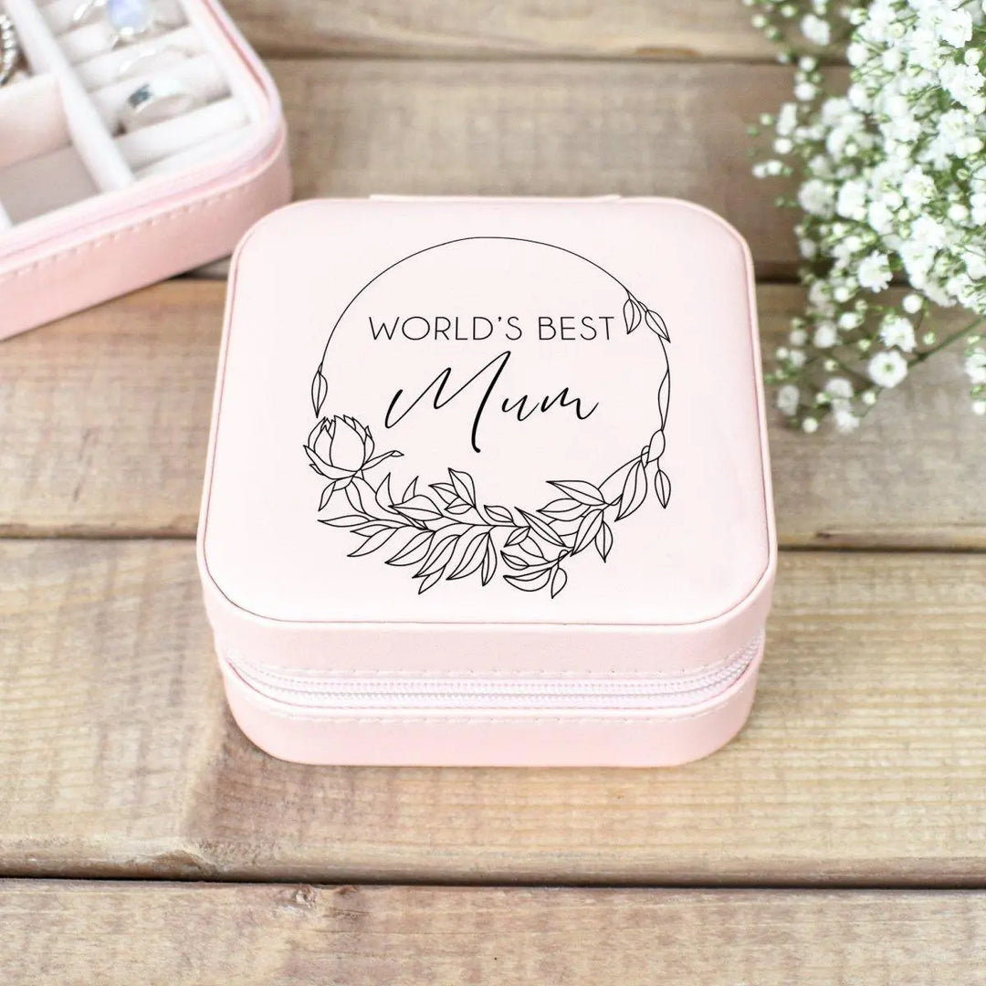 Personalised Mum Jewellery Box, Mothers Day Gift, Travel Jewellery Case, Gift for Mum, Mini Jewelry Box, Worlds Best Mum, Custom Nana Gift - Amy Lucy