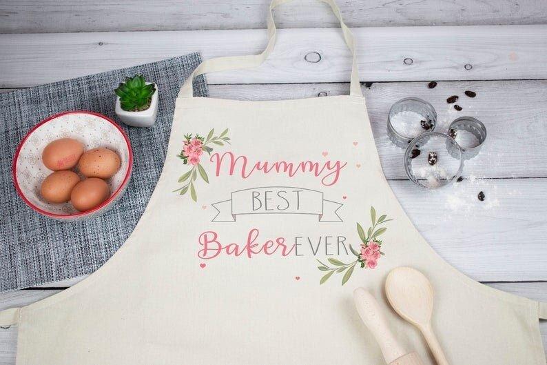 Personalised Mummy Apron, Mum Baking Gift, Personalized Apron Cooking Gift, Gifts for Mum, Kitchen Apron, Best Baker, Mum Christmas Gift - Amy Lucy