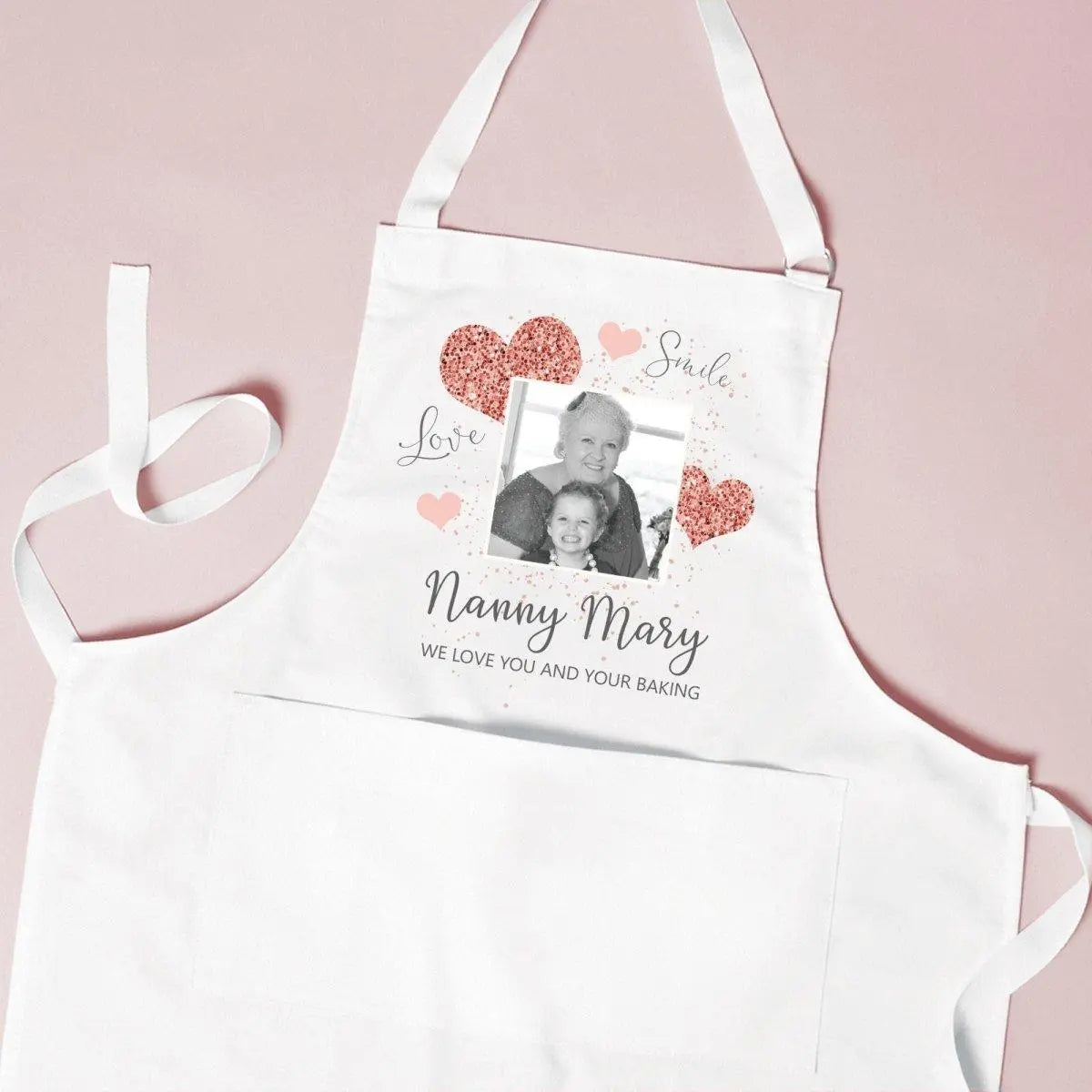 Personalised Nanny Apron, Nan Baking Gift, Personalized Apron Cooking Gift, Gifts for Grandmother, Kitchen Apron, Your Photo , Mum Christmas - Amy Lucy