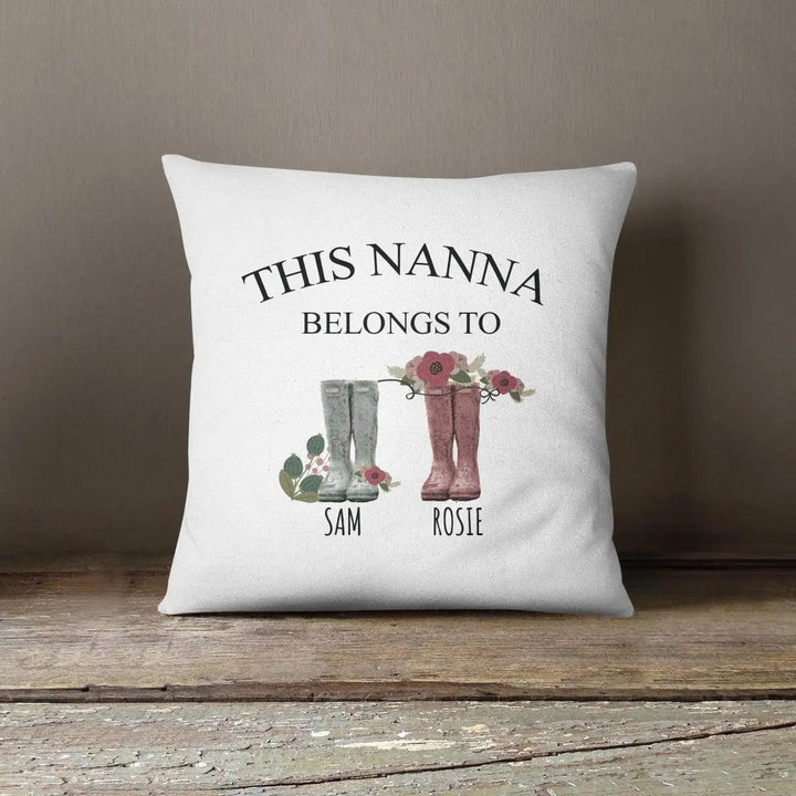 Personalised Nanny Belongs To Cushion, Christmas Grandchild Nan Gift, Grandma Gifts, Mothers Day Gifts, Mum Gifts, Cushion Cover Only - Amy Lucy