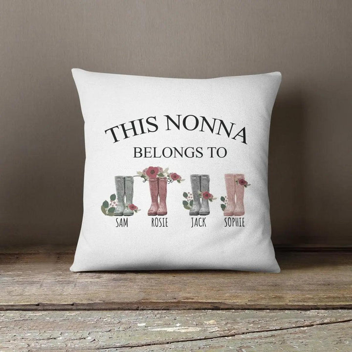 Personalised Nanny Belongs To Cushion, Christmas Grandchild Nan Gift, Grandma Gifts, Mothers Day Gifts, Mum Gifts, Cushion Cover Only - Amy Lucy