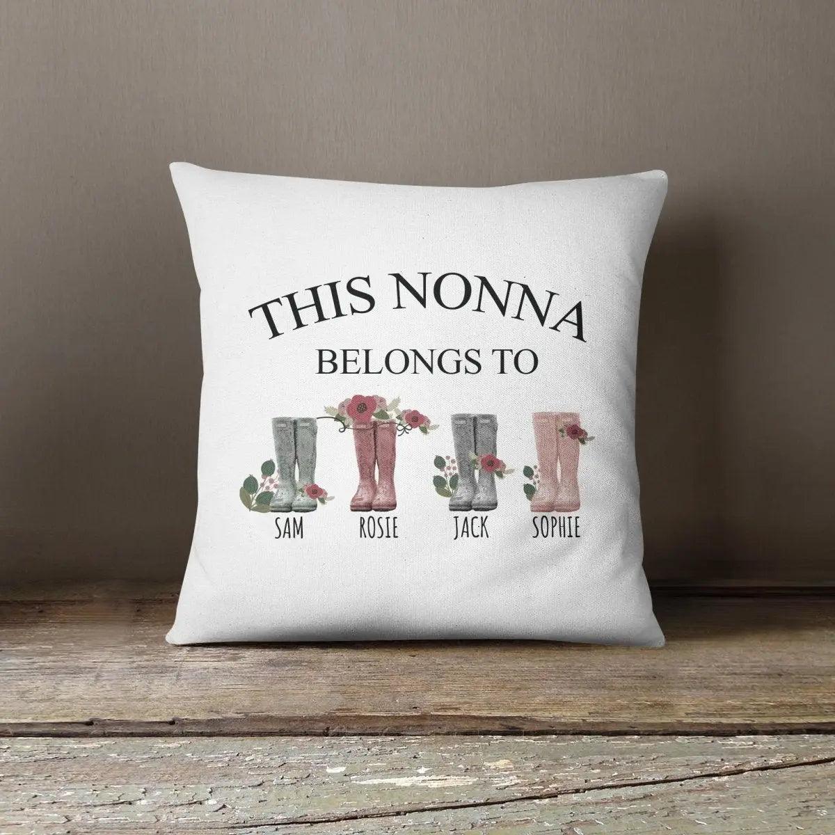 Personalised Nanny Belongs To Cushion, Christmas Grandchild Nan Gift, Grandma Gifts, Mothers Day Gifts, Mum Gifts, Mummy Throw Pillow, Gran - Amy Lucy