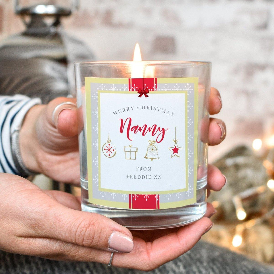 Personalised Nanny Christmas Candle, Nan Candle Gift, Christmas Grandma Candle Gift, Nanny Christmas Gifts, Scented Candles, Christmas Gift - Amy Lucy