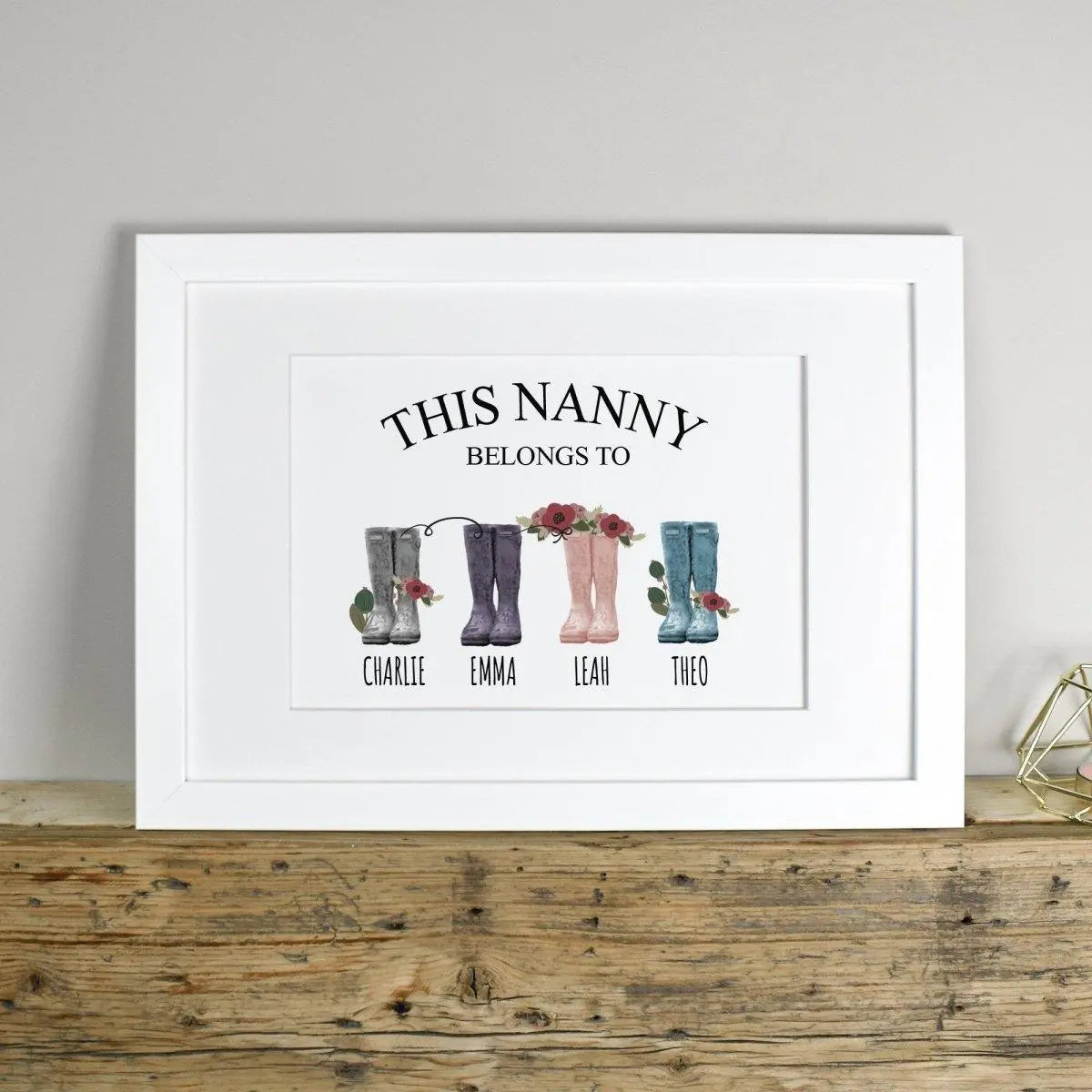 Personalised Nanny Print, Personalised Mothers Day Print, Custom Mum Print, Framed Mummy Print, Grandma Gift, Mothers Day Gift, Mum Gift - Amy Lucy