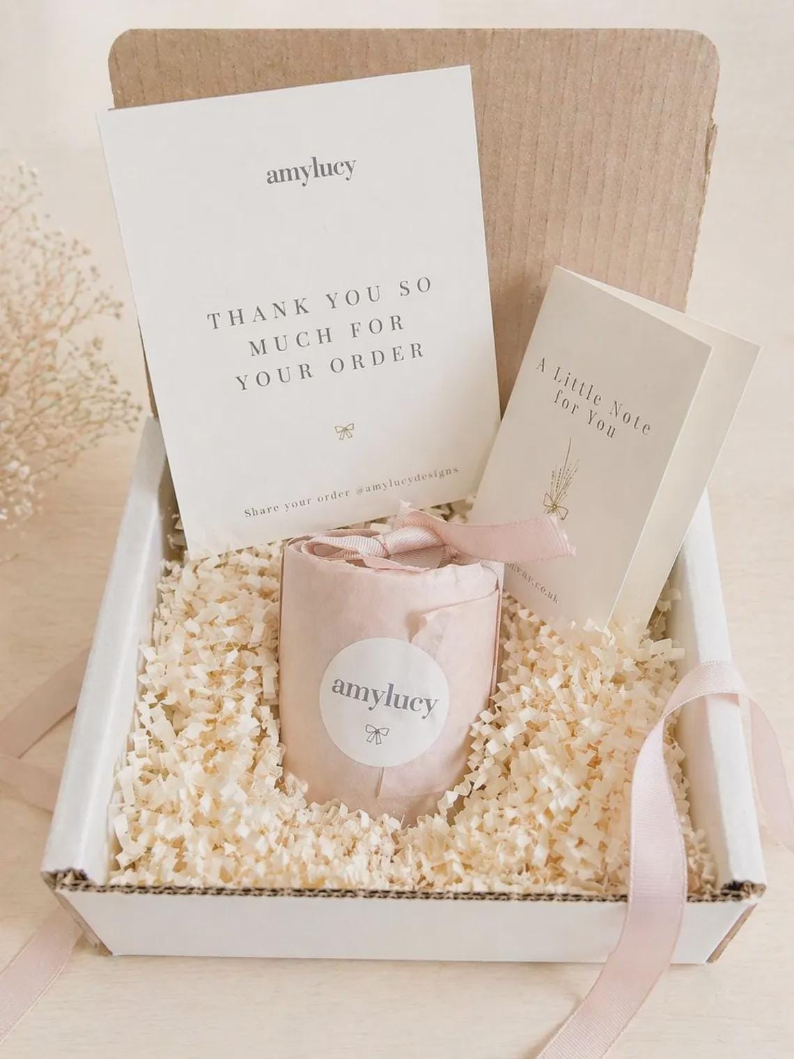 Personalised New Baby Candle Gift with gift presentation details