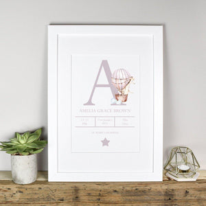 Personalised New Baby Print, Baby Birth Stats Print, Giraffe Baby Gift, Newborn Keepsake Gift, New Baby Wall Art, Custom Nursery Print - Amy Lucy