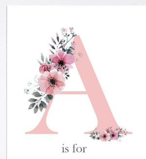 Personalised New Baby Print, Initial Wall Print, Girl Bedroom Gift, Girl Bedroom Wall Art,Initial Wall Art, New Baby Wall Art, Nursery Print - Amy Lucy