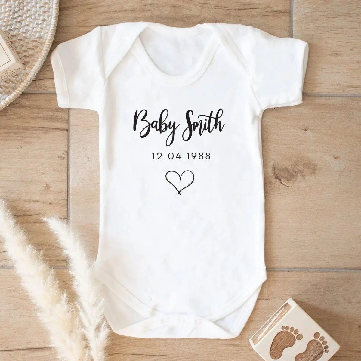 Personalised New Baby Vest, New Baby Gift, Baby Due Date Vest, New Baby Gifts, Baby Romper, White Bodysuit, New Baby Arrival, Announcement - Amy Lucy