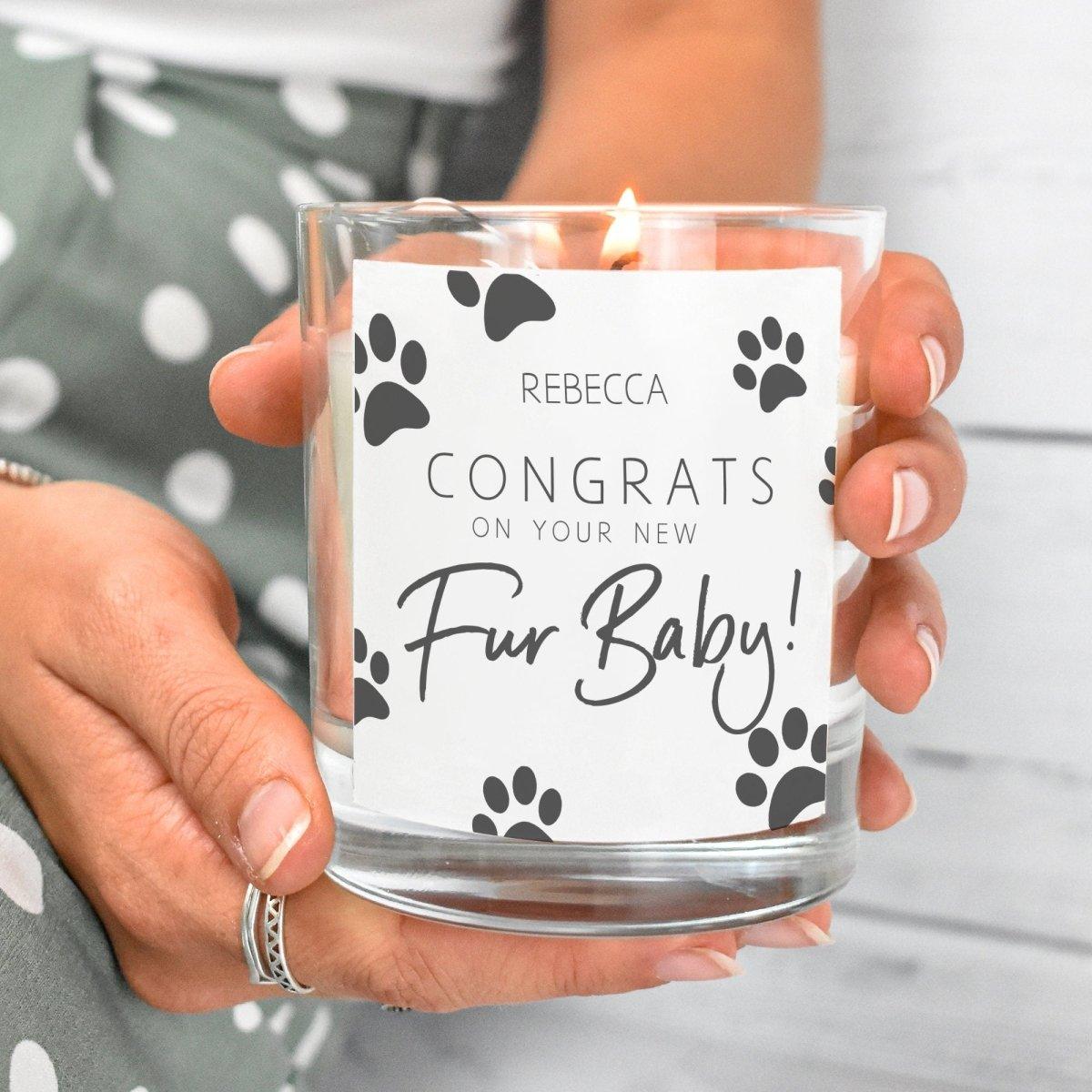 Personalised New Fur Baby Candle, Fur Baby Gift, New Dog Mum Gift, New Pet Gift, Dog Mum Candle, New Cat Gift, Dog Lover Candle, Fur Baby - Amy Lucy