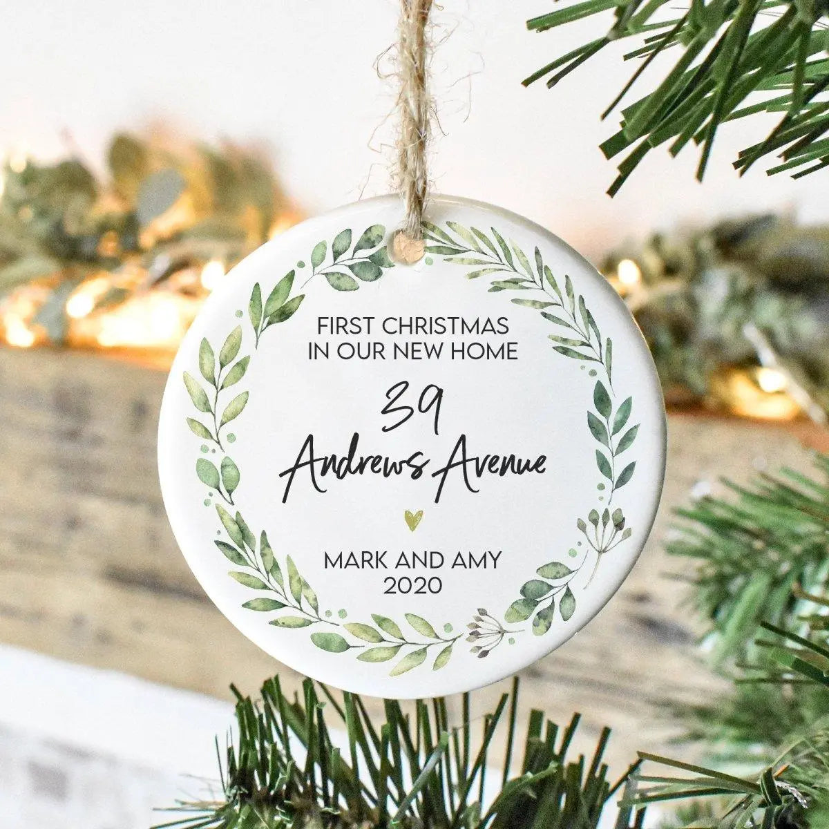 Personalised New Home Christmas Bauble, Our First Christmas Bauble, New Home Christmas Gift, New Home Gift, First Home Christmas Gift - Amy Lucy