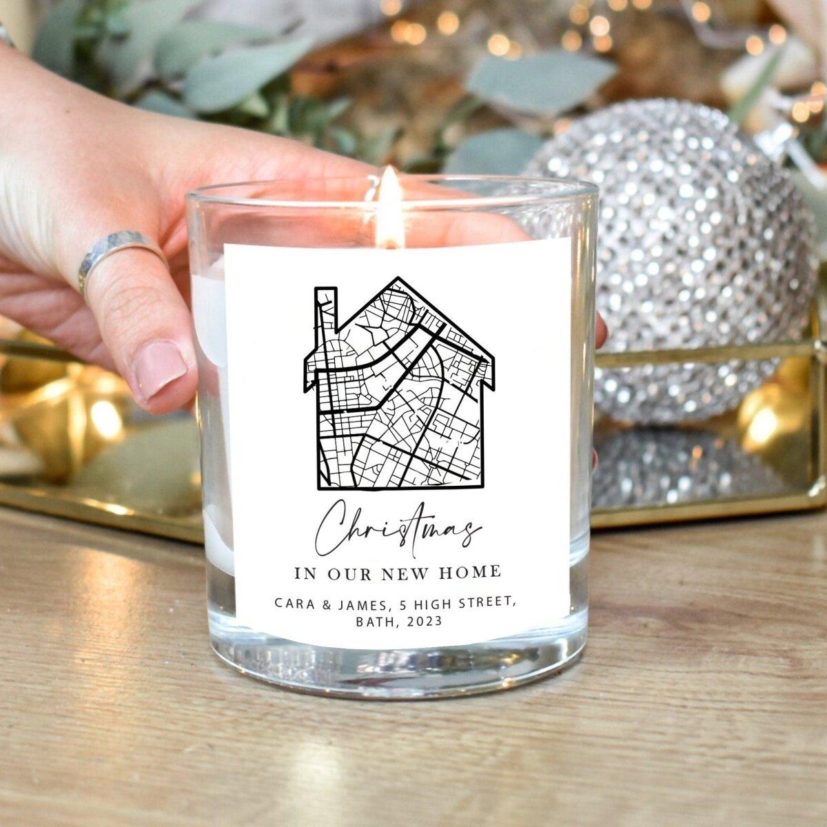 Personalised New Home Christmas Candle, Custom Map Christmas Candle, New Home Decoration, Family New Home Christmas Decor, Christmas Candles - Amy Lucy