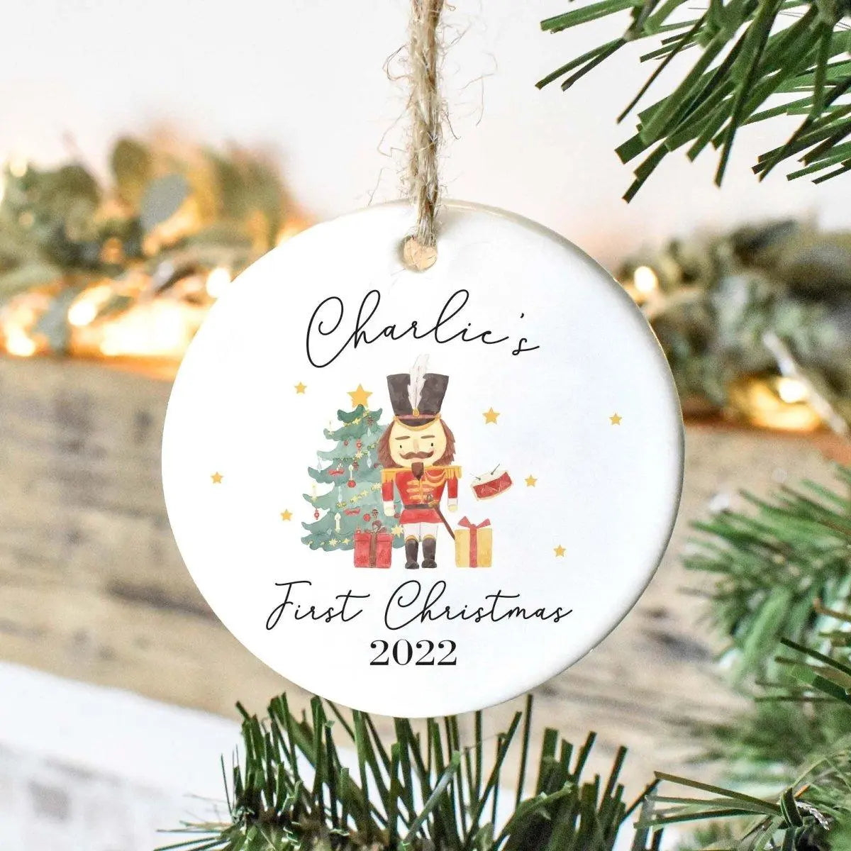 Personalised Nutcracker Christmas Bauble, First Christmas Bauble, Xmas Tree Decoration, Baby Christmas Bauble, Xmas Ornament, Custom Bauble - Amy Lucy
