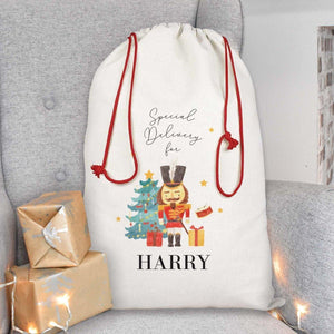 Personalised Nutcracker Christmas Sack, Nutcracker Christmas Gift Sack, Xmas Gift Bag, Custom Christmas Eve Sack, Xmas Gift Sack, Sacks - Amy Lucy