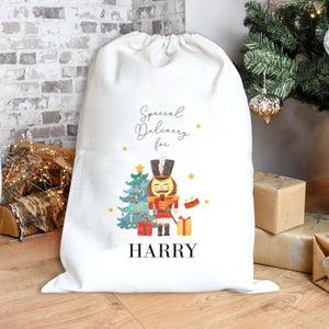 Personalised Nutcracker Christmas Sack, Nutcracker Christmas Gift Sack, Xmas Gift Bag, Custom Christmas Eve Sack, Xmas Gift Sack, Sacks - Amy Lucy