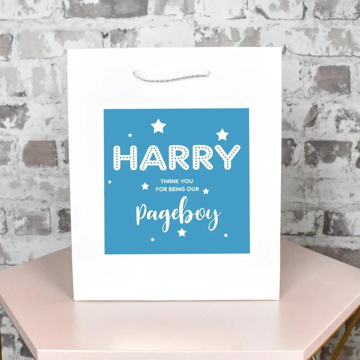 Personalised Page Boy Gift Bag, Page Boy Gift Bag, Blue Theme, Wedding Page Boy Thank you Gift, Wedding Gift, Page Boy Gift, Wedding Day - Amy Lucy