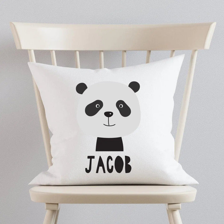 Personalised Panda Bear Cushion, Animal Cushion Gift, Panda Bear Nursery Gift, Panda Bear, Nursery Decor, Personalised Cushion, Panda Bear - Amy Lucy