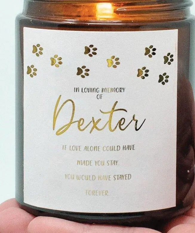 Personalised Pet Loss Candle, Pet In Memory Candle, Loss Candle, In Loving Memory Pet Gift, Loss Gift, Dog Loss Candle, Cat Loss, Brown Jar - Amy Lucy