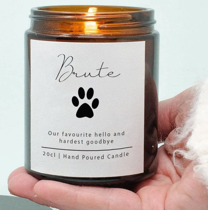 Personalised Pet Loss Candle, Pet In Memory Candle, Loss Candle, In Loving Memory Pet Gift, Loss Gift, Dog Loss Candle, Cat Loss, Brown Jar - Amy Lucy