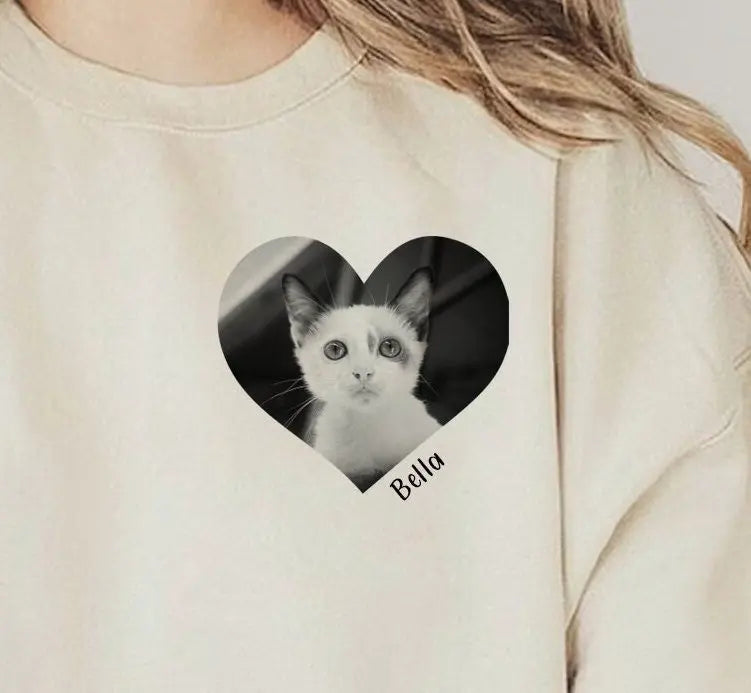 Personalised Pet Photo Sweater, Custom Pet Jumper, Pet Lover Sweater, Casual Ladies Sweater, Pet Owner Sweater, Pet Photo Jumper - Amy Lucy