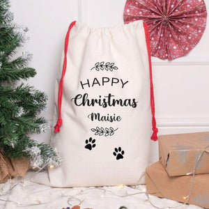 Personalised Pet Santa Sack, Dog Santa Sack, Dog Christmas Sack, Animal Christmas Eve Present Sack, Personalised Sack Bag, Pet Gift - Amy Lucy