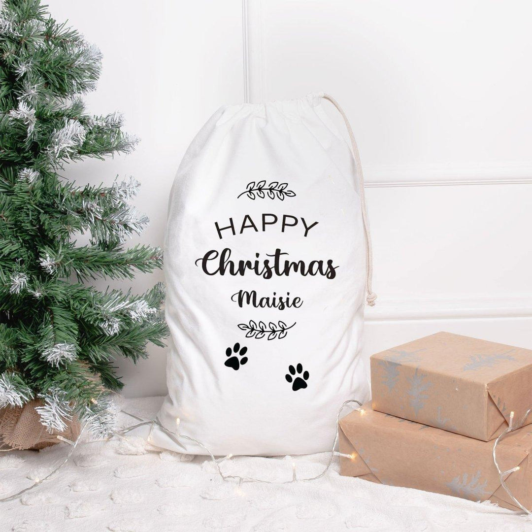 Personalised Pet Santa Sack, Dog Santa Sack, Dog Christmas Sack, Animal Christmas Eve Present Sack, Personalised Sack Bag, Pet Gift - Amy Lucy