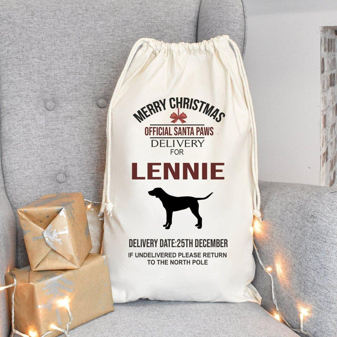 Personalised Pet Santa Sack, Dog Santa Sack, Dog Christmas Sack, Animal Christmas Eve Present Sack, Personalised Sack Bag, Your Pet Photo - Amy Lucy