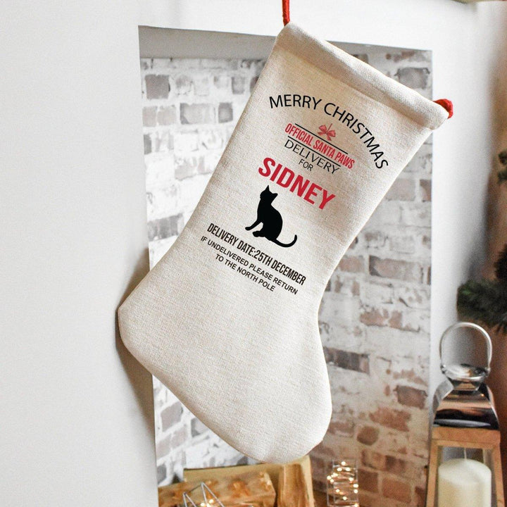 Personalised Pet Stocking, Cat Stocking, Cat Christmas Stocking, Animal Christmas Eve Present Sock, Personalised Stocking Bag, Pet Gift - Amy Lucy