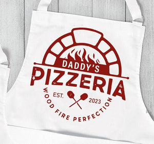 Personalised Pizza Apron, Father Son Pizzeria Apron, Personalized Apron, Dad Cooking Gift, Father's Day Kitchen Apron, - Amy Lucy