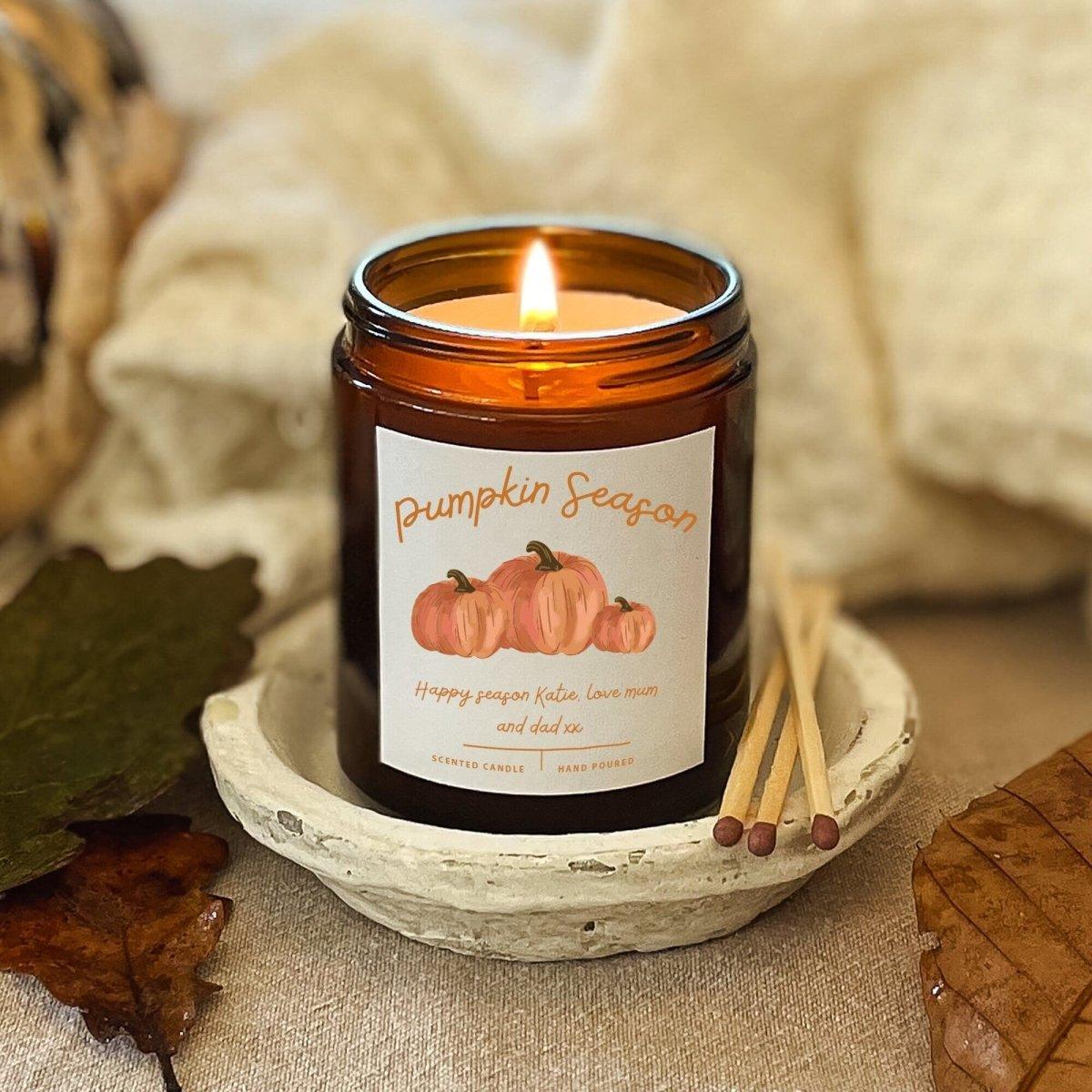 Personalised Pumpkin Season Candle, Autumn Candle, Halloween Pumpkin Candle, Autumn Vibes, Pumpkin Candles, Scented Handmade Candle, - Amy Lucy