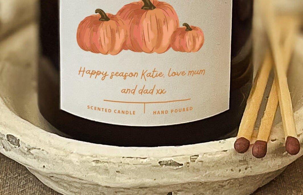 Personalised Pumpkin Season Candle, Autumn Candle, Halloween Pumpkin Candle, Autumn Vibes, Pumpkin Candles, Scented Handmade Candle, - Amy Lucy