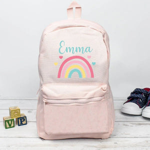 Personalised Rainbow Backpack, Rainbow School Bag, Rainbow Rucksack, Girls School Backpack, Children Student Backpack, Rainbow Kids Bags - Amy Lucy