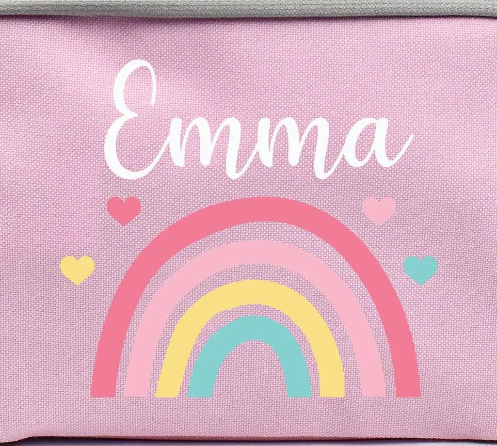 Personalised Rainbow Lunch Bag, Rainbow School Lunch Bag, Rainbow Cooler Bag, Girls School Lunch Bag Children Student, School Lunch Bag - Amy Lucy